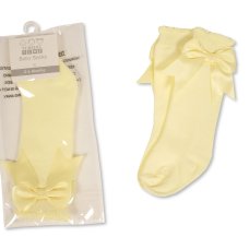 BW-61-2224L: Baby Knee Length Socks with Bow - Lemon (0-18 Months)